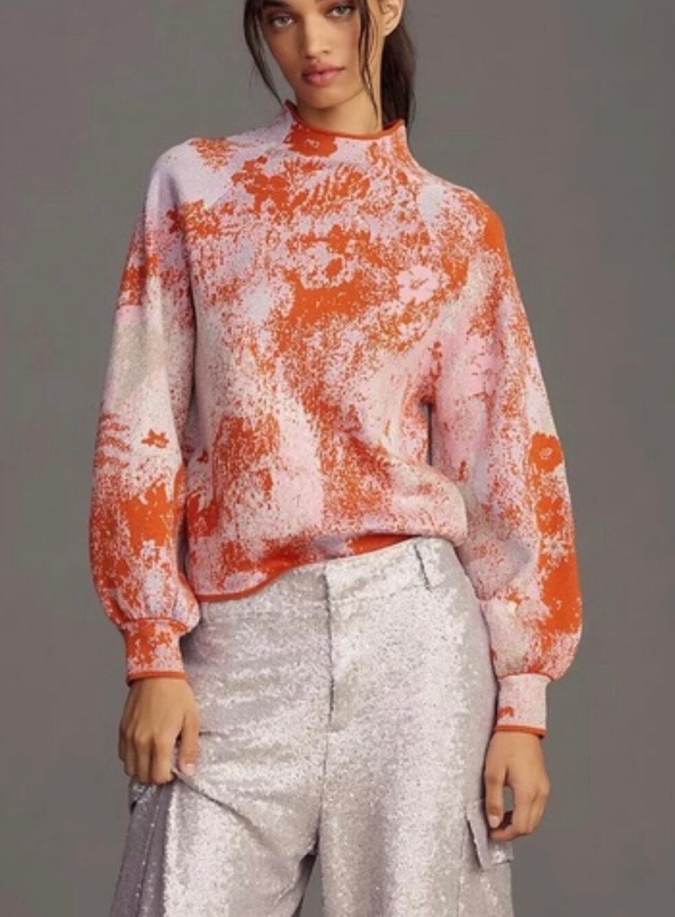 New without Tags Anthropologie The Beatriz Mock-Neck Sweater: Lurex Edition